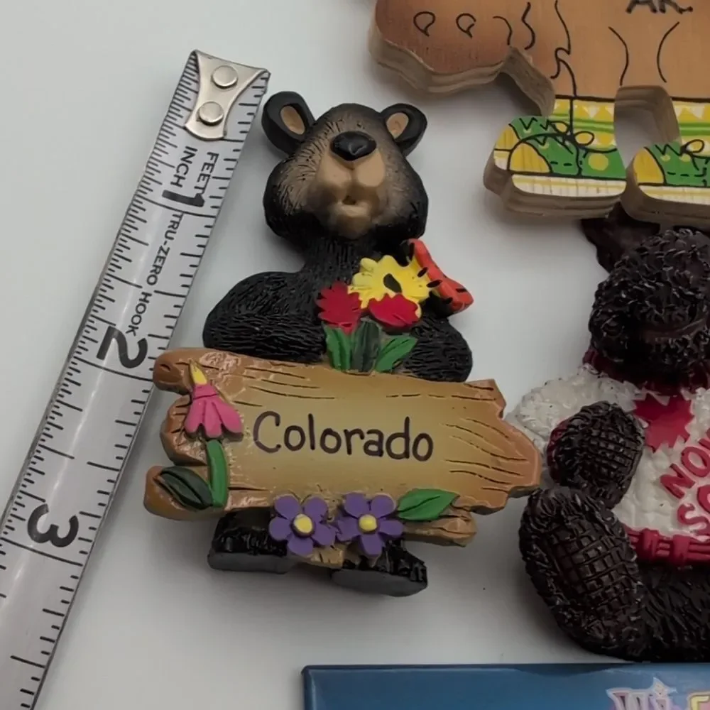 Vintage woodsy bear nature‎ buffalo magnets kitschy novelty
